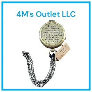 MAH Be Strong and Courageous Brass Handmade Religious Compass 2024